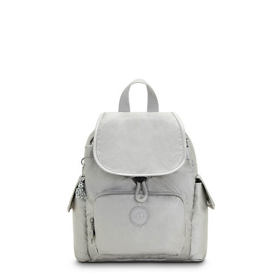 Kipling City Pack Mini Klassiska Metallic Ryggsäck Silver | SE 1734YX